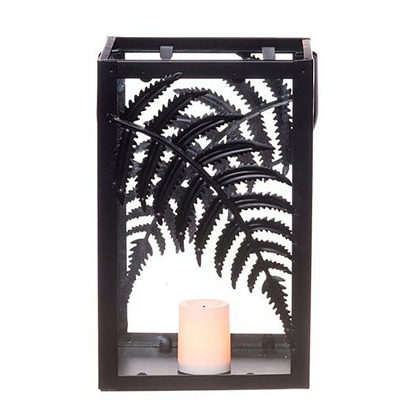 Laterna 4Living Lantern Fern melna 14x14x22cm