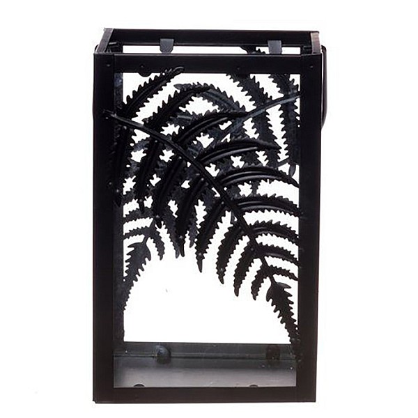 Laterna 4Living Lantern Fern melna 14x14x22cm