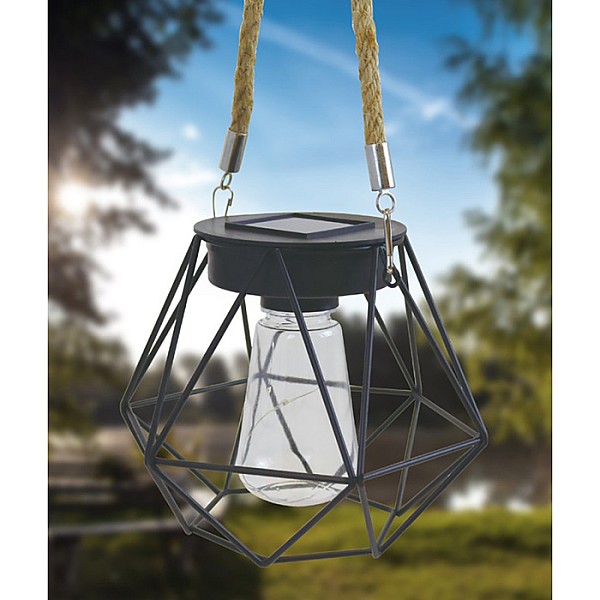 Solārlampa Rombo 15x12x8.5cm piekarama melna /20