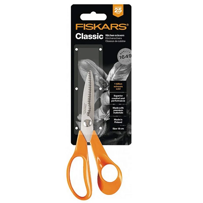 Šķēres virtuves Fiskars Classic Kitchen 18cm oranžas Šķēres virtuves Fiskars Classic Kitchen 18cm oranžas