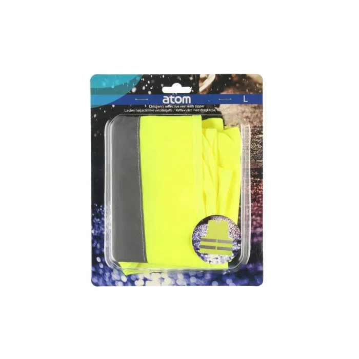 Atstarojošā veste Atom ar rāvējslēdz. dzeltena bērnu L Atstarojošā veste Atom ar rāvējslēdz. dzeltena bērnu L