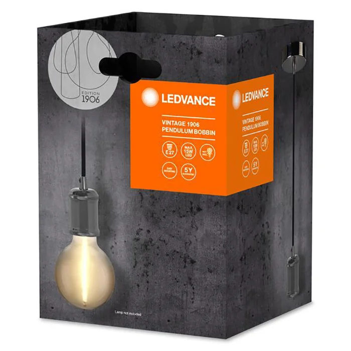 Vads ar patronu BOBBIN E27 1m gun metal Vads ar patronu BOBBIN E27 1m gun metal