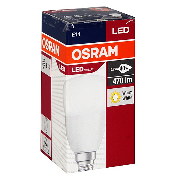 LED lemputė OSRAM. P40. šaltai balta. E14. 5 W. 470 lm