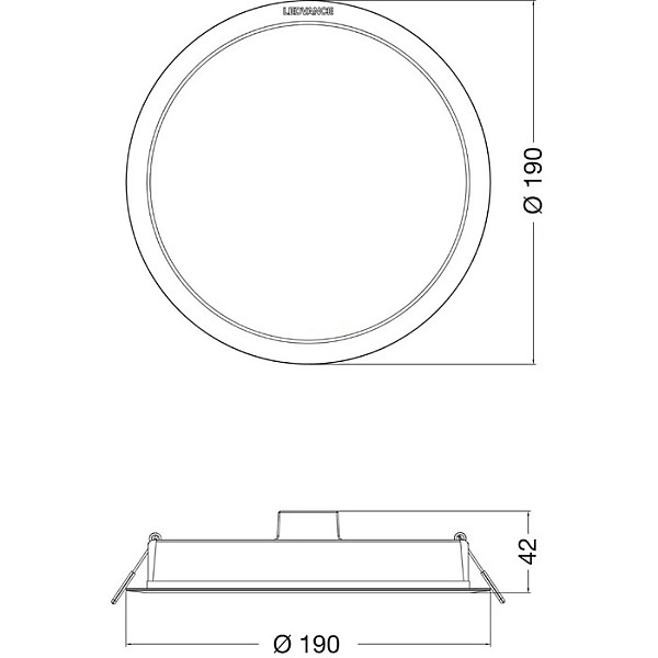 Ieb.l. DL IP44 18W/830 DN190 1800lm balta /10