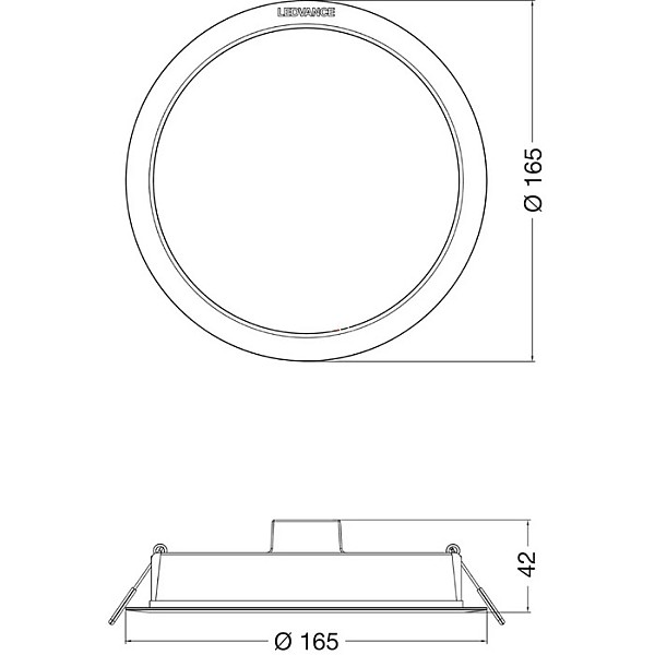 Šviestuvas Ledvance SLIM Protect. 13W. 4000°K. baltas.Ø165mm