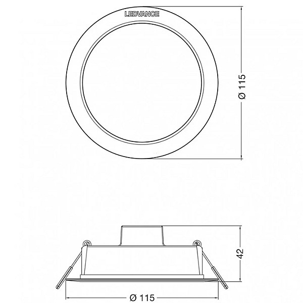 Ieb.l. DL IP44 8W/840 DN115 800lm balta /10