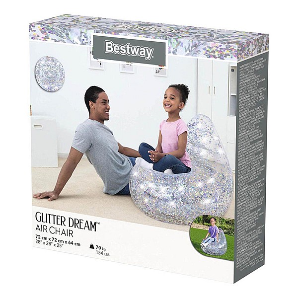 Piepūšams krēsls 72x72x64cm Bestway Glitter Dream