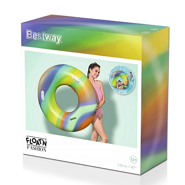 Peldamrīks d119cm Bestway Rainbow Swim Tube