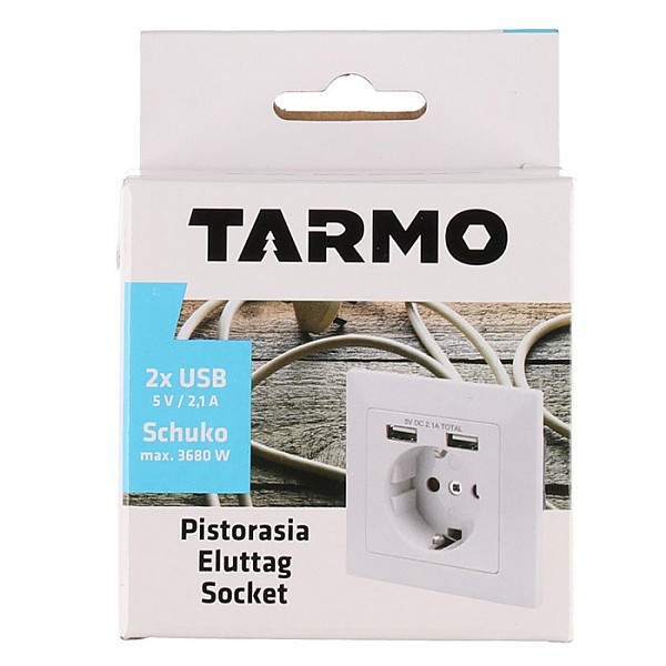 Kont.rozete Tarmo a/z/2xUSB balta