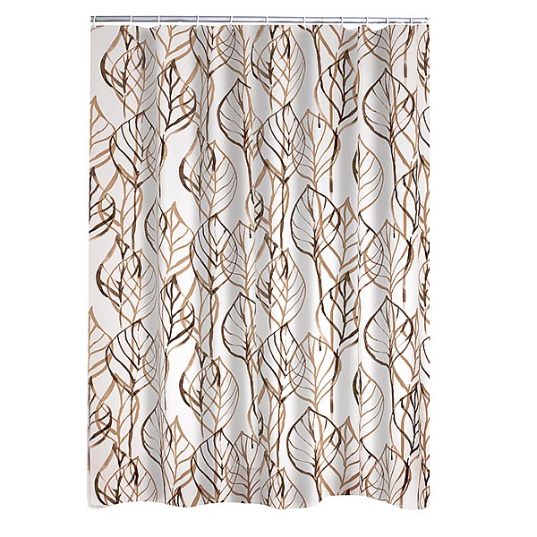 BATHROOM CURTAIN LEAVES BROWN 32618