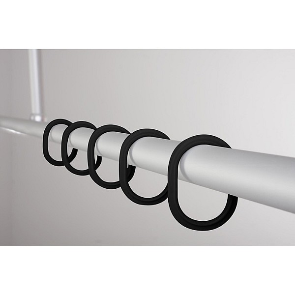 SHOWER CURTAIN RINGS WIEN 49310 BLACK