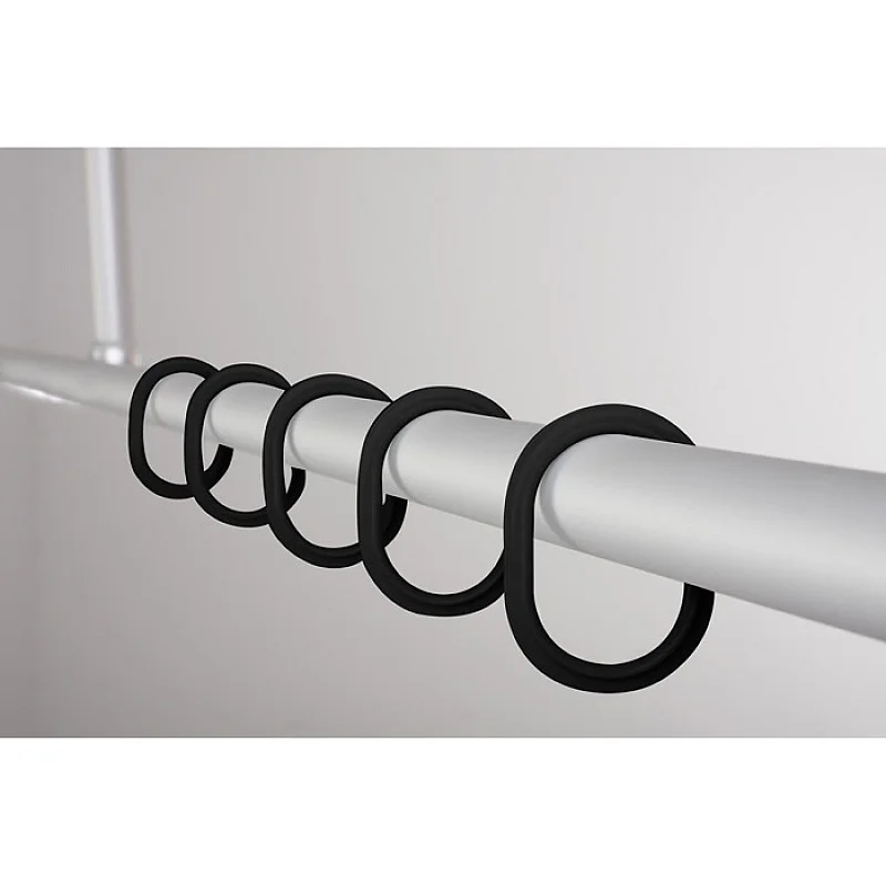 Dušas aizkaru riņķi, melni, 12gb. Dušas aizkaru riņķi, melni, 12gb.