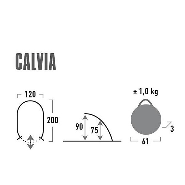 Pludmales telts Calvia 200x120x90cm zila/pelēka