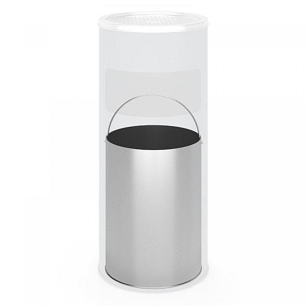 Waste bin, stainless steel, with inner tank, 17 L, gray