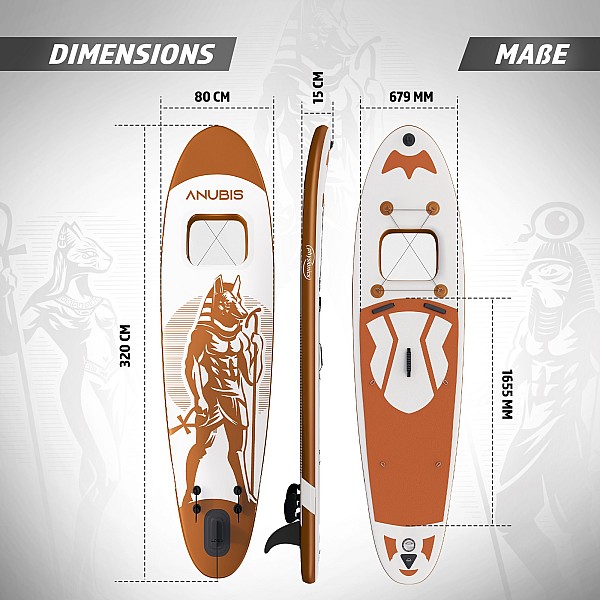 Inflatable SUP board set + pump, bag, paddle 320 cm, AB rose gold