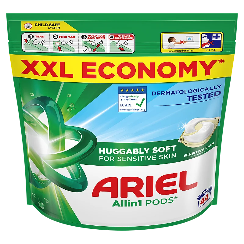 Ariel All-in-1 PODs Sensitive Mazgāšanas Kapsulas, 44 Mazgāšanas Reizēm Ariel All-in-1 PODs Sensitive Mazgāšanas Kapsulas, 44 Mazgāšanas Reizēm