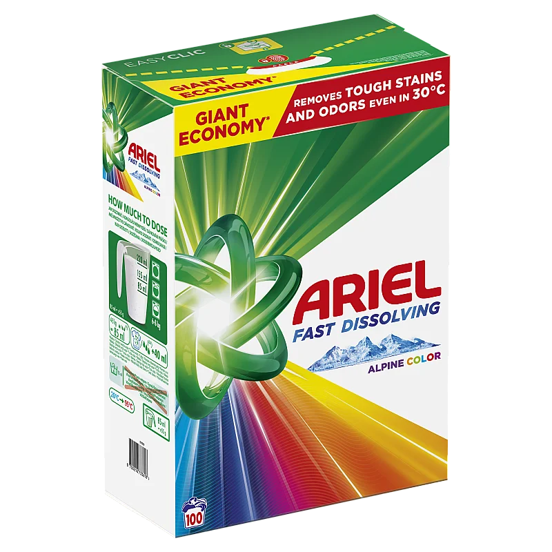 Ariel Veļas Pulveris Color, 5.5 kg, 100 Mazgāšanas Reizēm Ariel Veļas Pulveris Color, 5.5 kg, 100 Mazgāšanas Reizēm