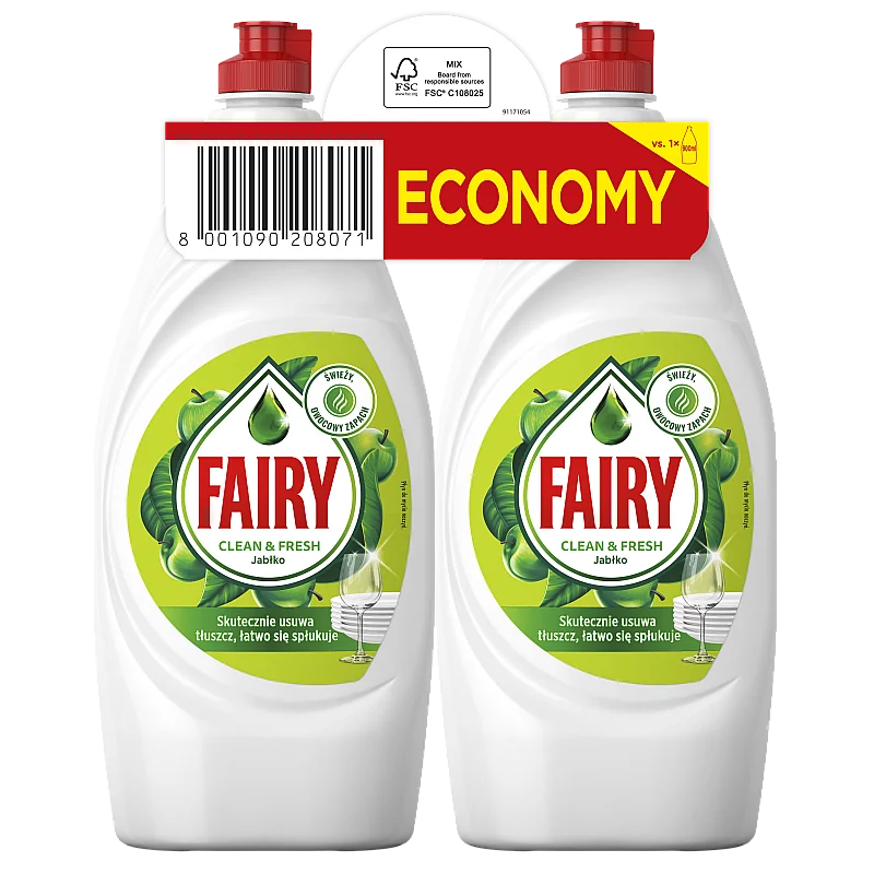 Fairy Trauku Mazgāšanas Līdzeklis Apple 2 x 900 ml  Fairy Trauku Mazgāšanas Līdzeklis Apple 2 x 900 ml 