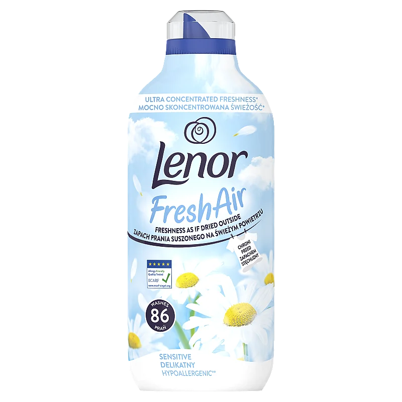 LENOR Veļas Mīkstinātājs Fresh Air Sensitive 1.204 L ,86 Mazgāšanas Reizēm,