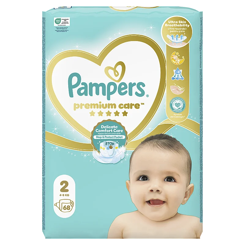 Pampers Premium Care, 2. Izmērs (Mini) 4–8 Kg, 68 Autiņbiksītes Pampers Premium Care, 2. Izmērs (Mini) 4–8 Kg, 68 Autiņbiksītes