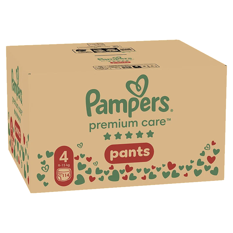Pampers Premium Care Pants Size 4, 114 Nappies, 9-15kg