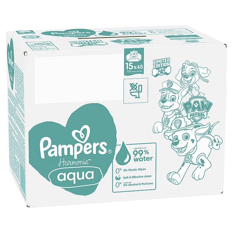 Pampers Harmonie Aqua Baby Baby Wipes, 720 Wipes