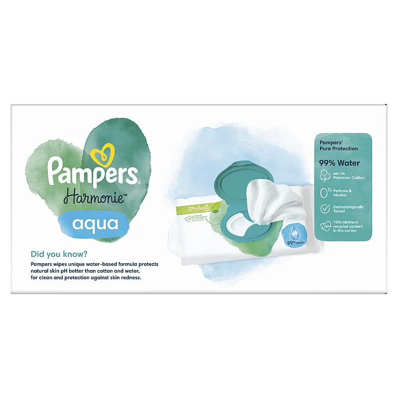 Pampers Harmonie Aqua Baby Wipes, 9 Packs, 432 Wipes