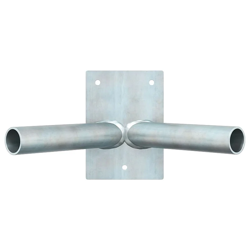 Vėliavų laikiklis 2 vėliavoms, prisukamas prie sienos, sidabrinis plienas Vėliavų laikiklis 2 vėliavoms, prisukamas prie sienos, sidabrinis plienas