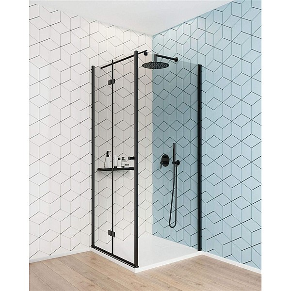 KERRIA PLUS SHOWER WALL. WHT/TRAN NERO90