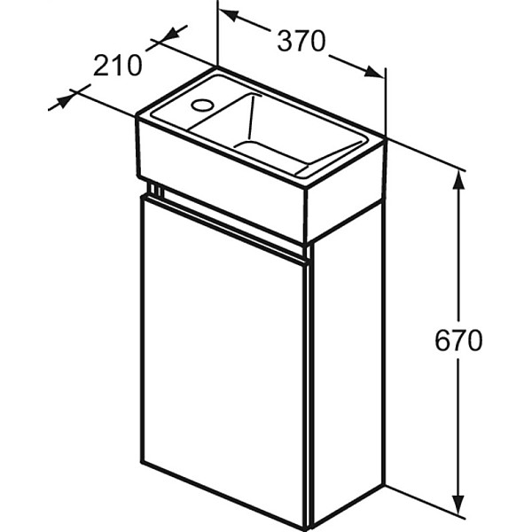 Pakab von spint Ideal Standard Eurovit. balta. 21x37x67 cm