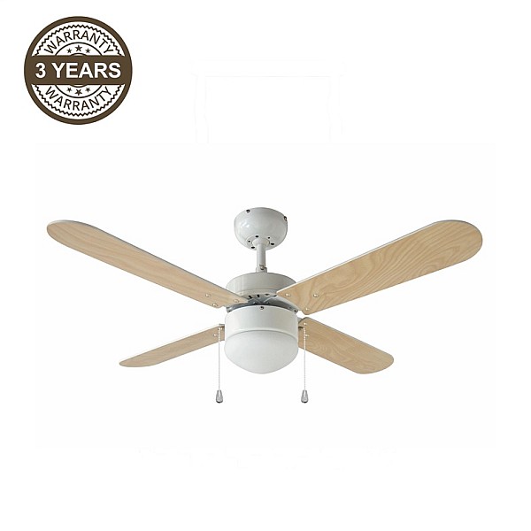 CEILING LAMP/FAN NAPO E14 WHITE/WOOD