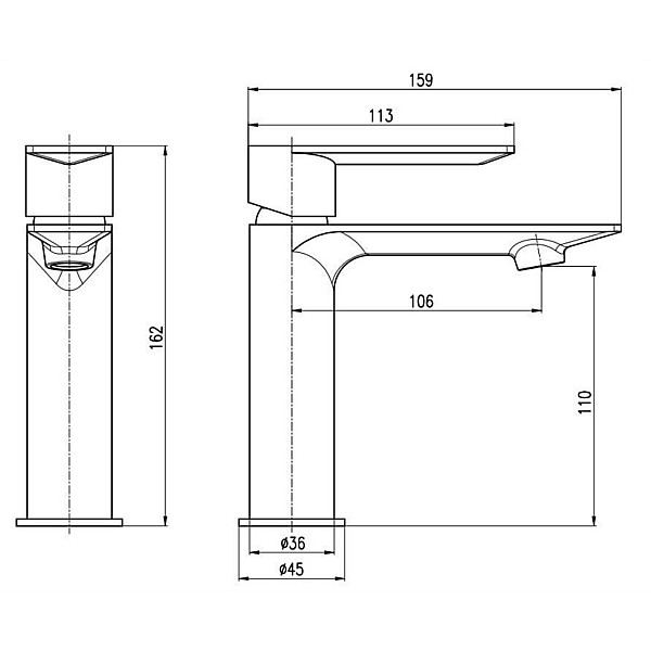 MIXER FOR BASIN METAL GREY