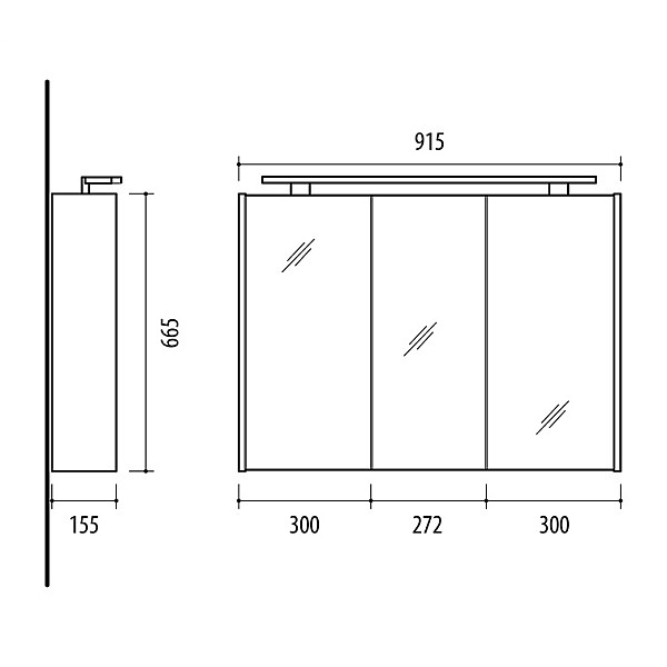 CABINET BATHROOM SV90DL-4 BLACK/GOLD OAK