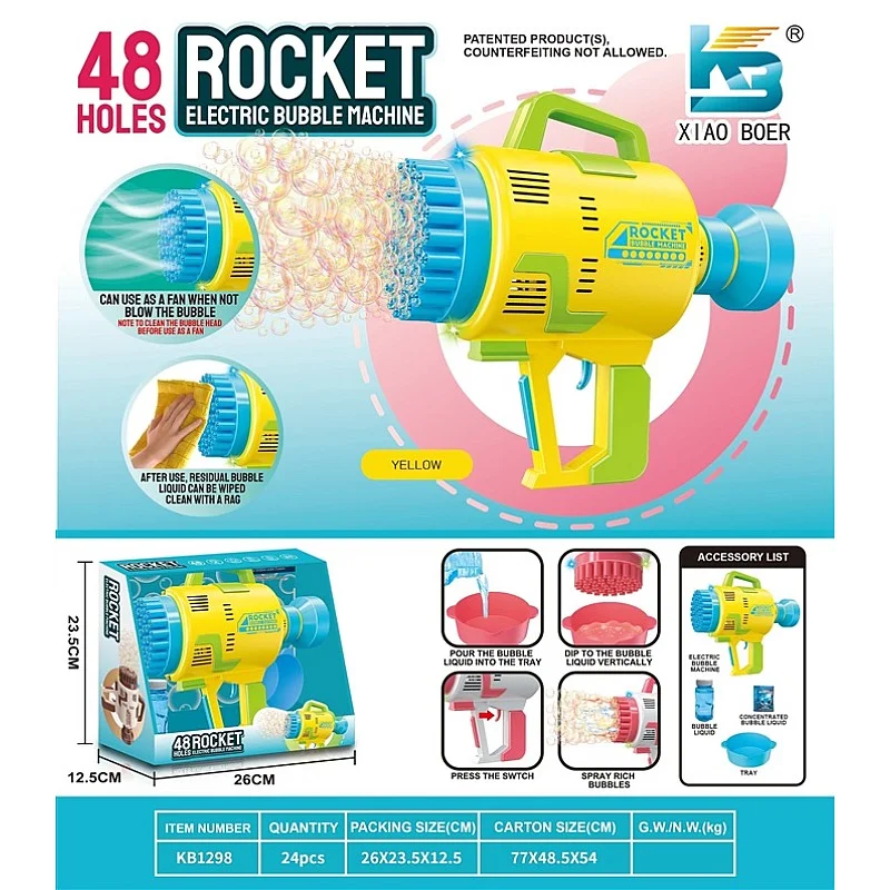 SOAP BUBBLES GUN WITH 48 HOLES ZJA358311 SOAP BUBBLES GUN WITH 48 HOLES ZJA358311