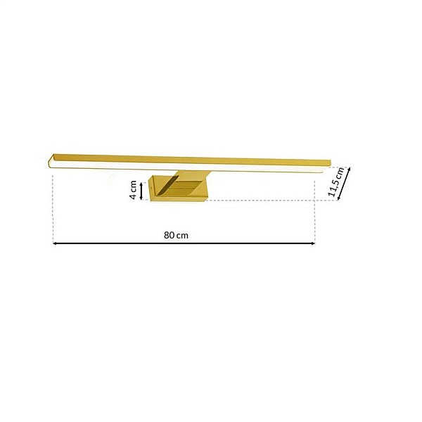 WALL LED LIGHT MIK 80CM 15W IP44 GOLD