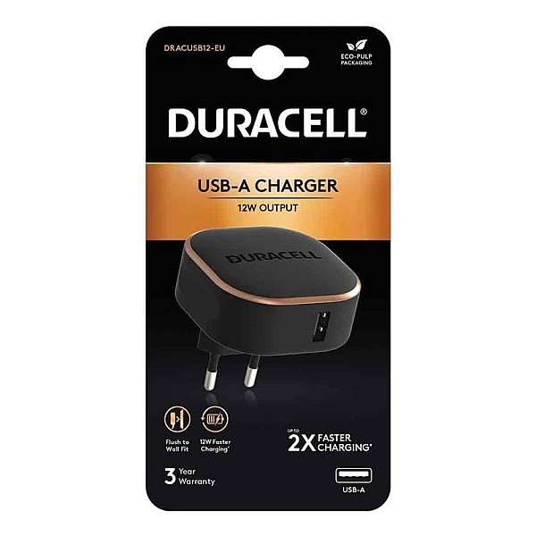 Mājsaimniecības lādētājs Duracell DRACUSB12-EU. pelēka. 12 W