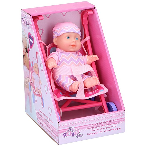 TOY DOLL BABY WITH STROLLER 20CM