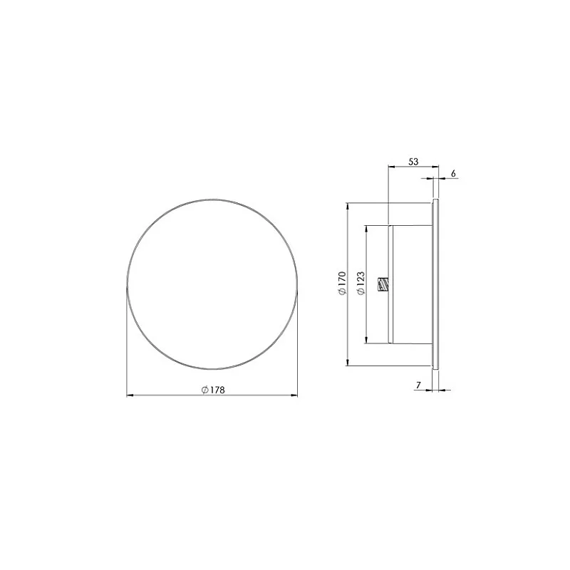 DIFFUSER 125MM UNIVERSAL WHITE PLASTIC