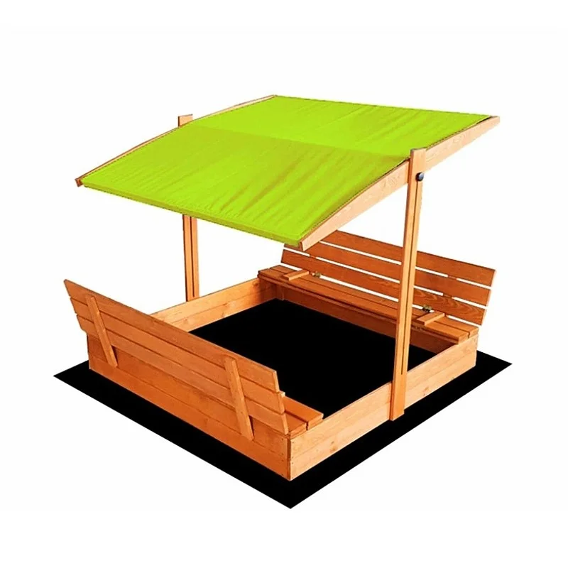 SANDBOX WITH ROOF AND BENCH 120X120 SANDBOX WITH ROOF AND BENCH 120X120