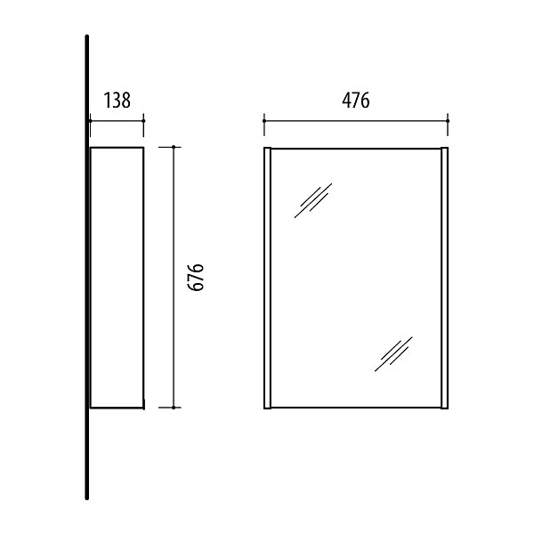 CABINET WITH MIRROR SPS-50BT-PM CONCRETE