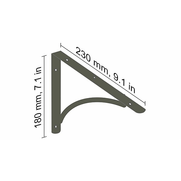 Plauktu turētājs Dolle Arch. 230x180 mm. pelēka