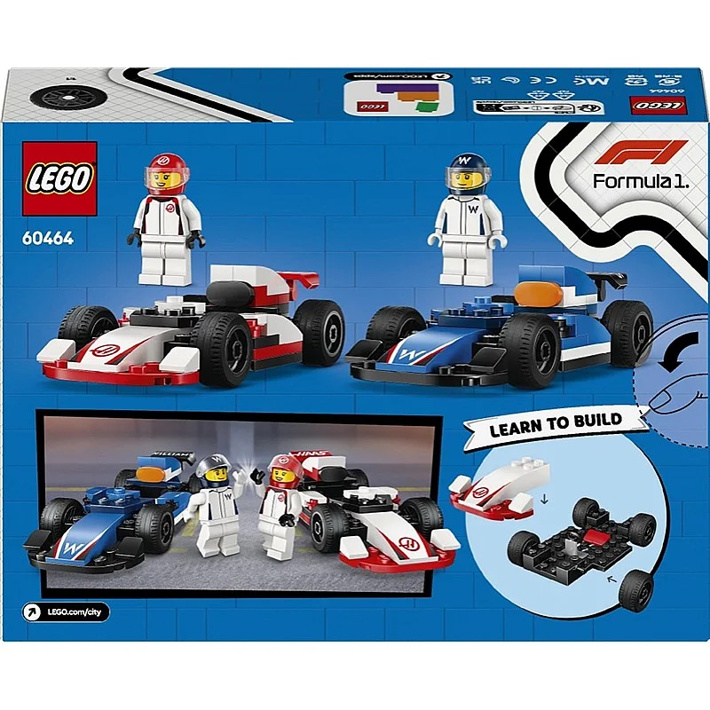 LEGO® City F1® Williams Racing & Haas F1® Race Cars. 92 vnt. LEGO® City F1® Williams Racing & Haas F1® Race Cars. 92 vnt.