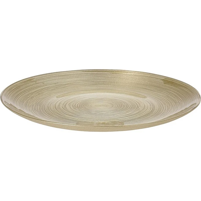 PLATE GLASS DIA GOLD COLOUR 21CM