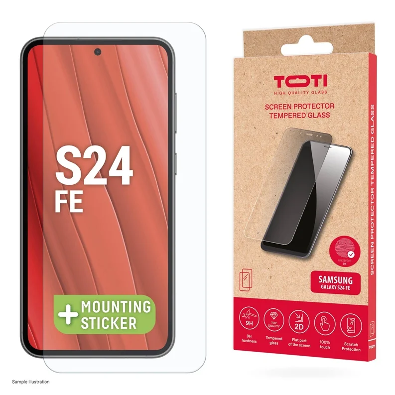 Tālruņa ekrāna aizsargstikls Toti Galaxy S24 FE. 9H. 6.7 " Tālruņa ekrāna aizsargstikls Toti Galaxy S24 FE. 9H. 6.7 "