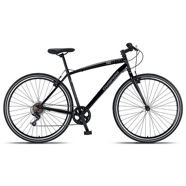 BIKE HYBRID 28 UOMO STEEL 7 GEAR BLACK