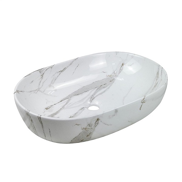 WASHBAS COUNT TEJA 60 OVAL WHITE/MARBLE