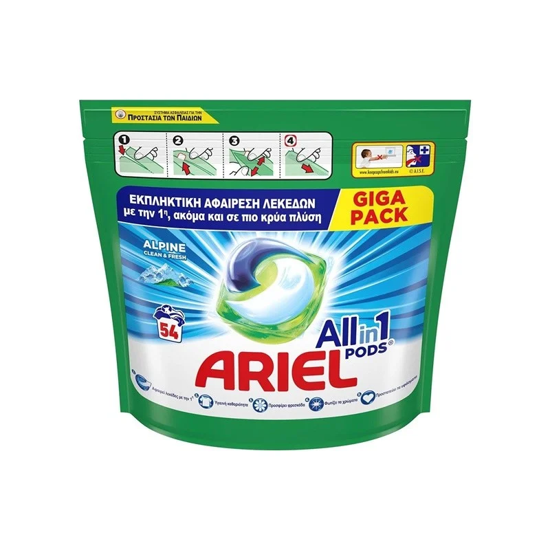 Kapsulas mazgāšanai Ariel Alpine. 54 gab. Kapsulas mazgāšanai Ariel Alpine. 54 gab.