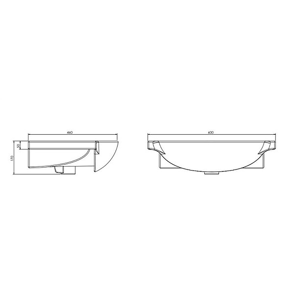 Vannas istabas izlietne Deftrans. 600 mm x 320 mm x 115 mm