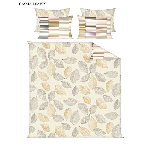 BED COV SET COTTON CASSIA LEAVES 200X220