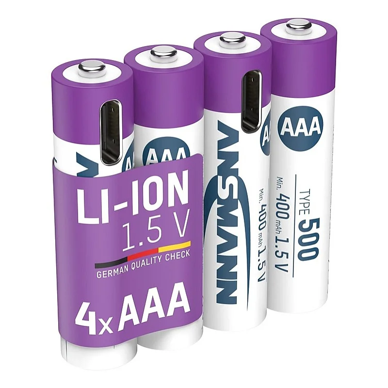 ACCU AAA 1.5V 500MAHUSB-C.MAX1A 4PCS ACCU AAA 1.5V 500MAHUSB-C.MAX1A 4PCS